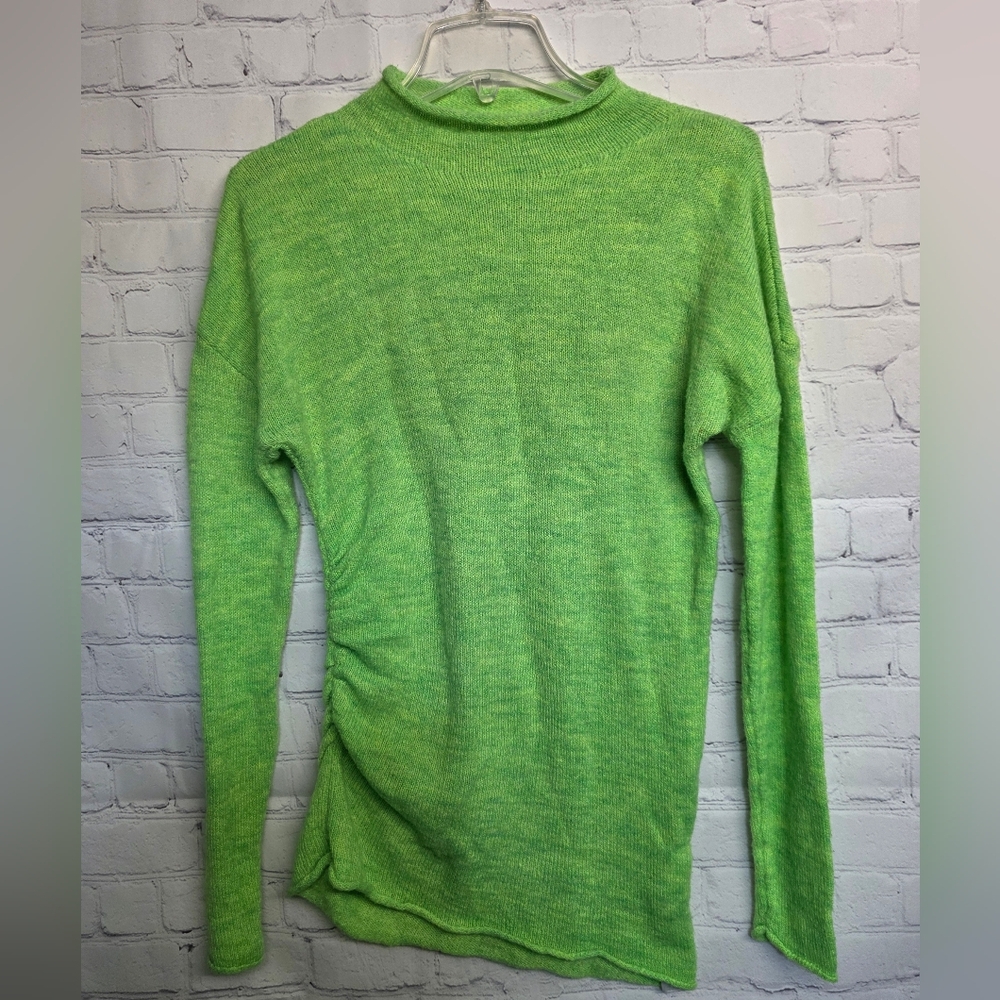 Zara Vibrant Lime Green Turtleneck Sweater